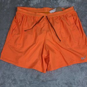 Nike Dri-FIt Stride 2-in-1 7" Running Shorts Men's 2XLarge DM4759-885 Orange Zip